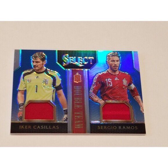 2015 Panini Select Soccer Double Team Iker Casillas Sergio Ramos Jersey /49 /99 - Picture 5 of 9